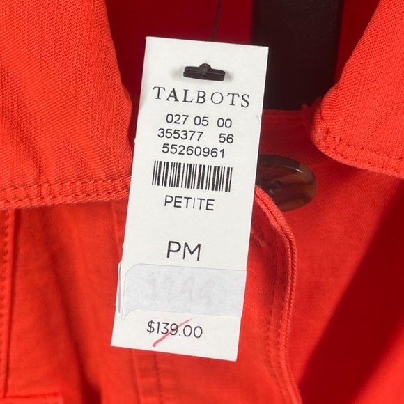NEW Talbots Jacket Womens Medium petite orange utility preppy casual colorful - Picture 5 of 9